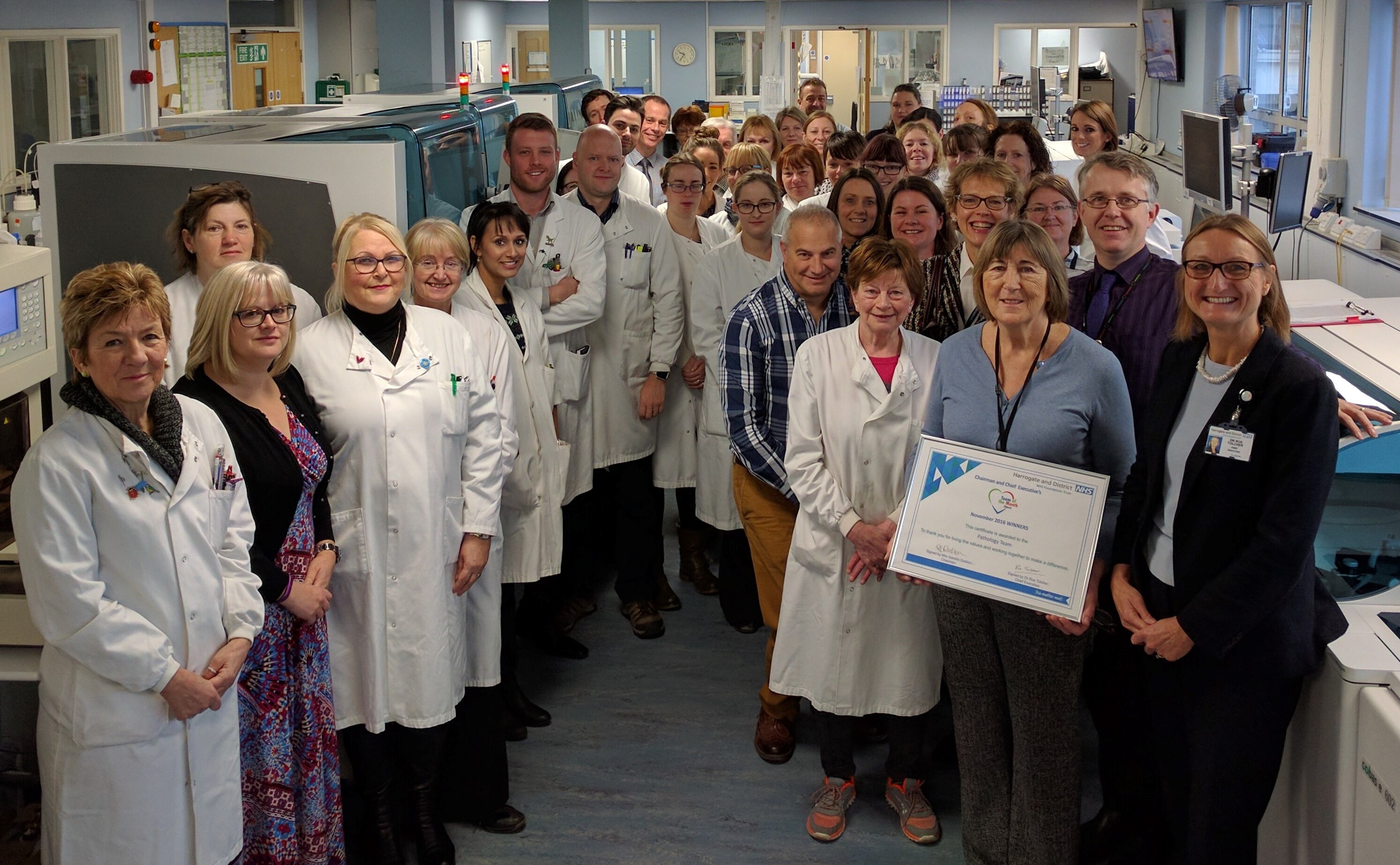 November Team of the Month winners, Pathology presented with their award.
