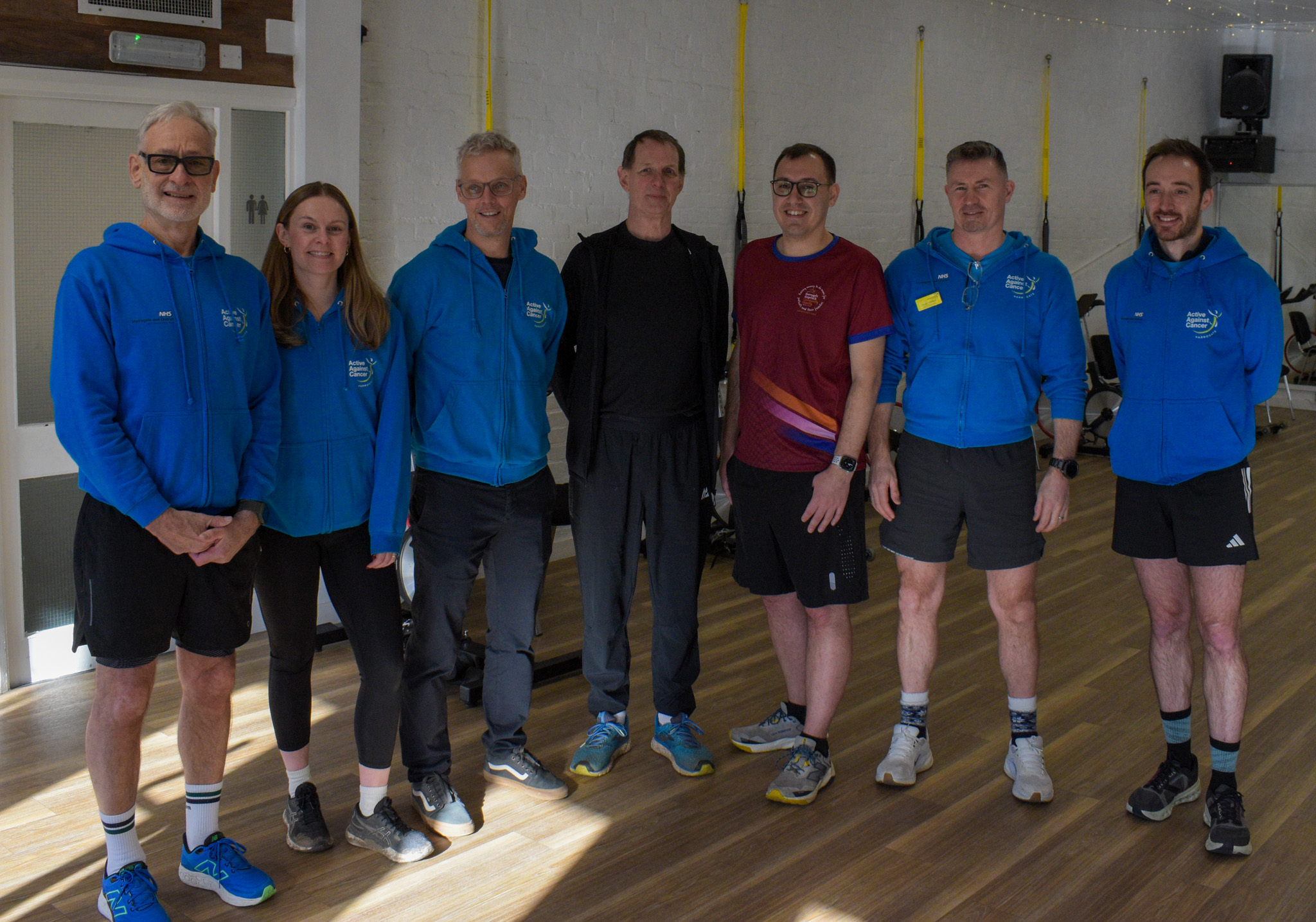Tom Gordon MP with members of the Active Against Cancer team.
